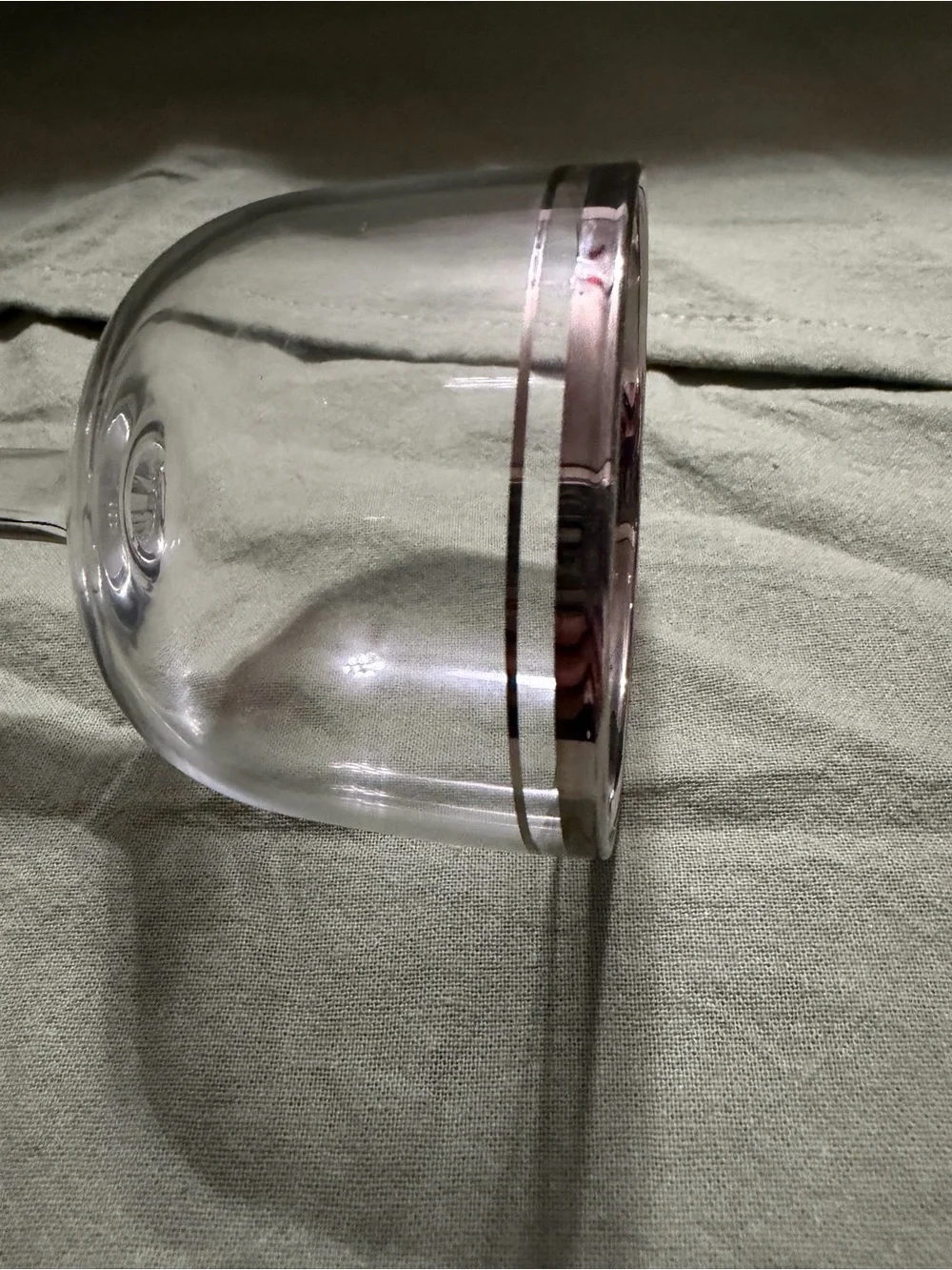 Clear Stemmed Wine Glasses with Silver Rim - Set of 6